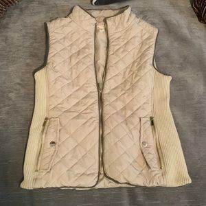 Cream & Olive Puffer Vest